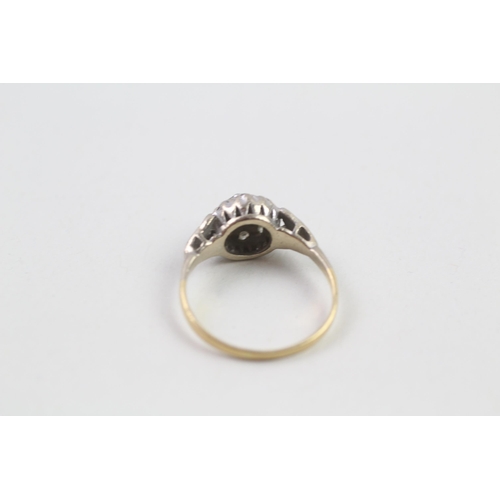 45 - 18ct gold diamond vintage ring (2.9g) Size  K