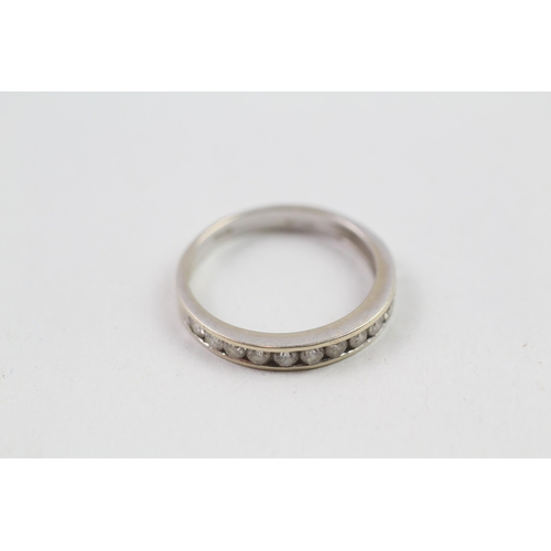 46 - 18ct gold diamond half eternity ring (2.1g) Size  M 1/2