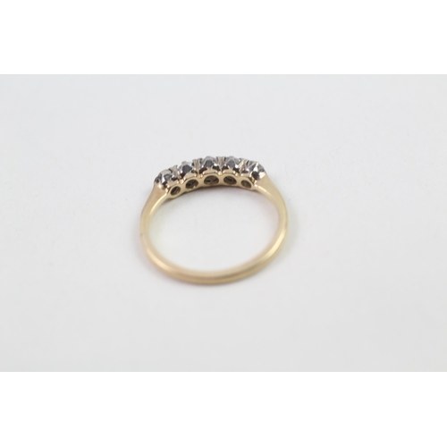 53 - 18ct gold diamond five stone ring (1.8g) Size  K