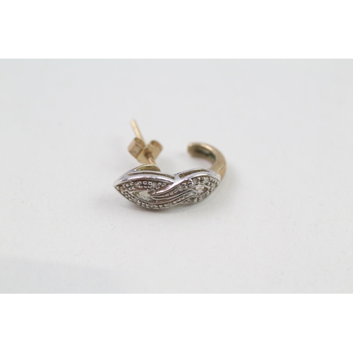 54 - 9ct gold diamond earrings (2.4g)
