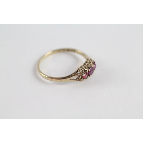 74 - 9ct gold ruby ring (1.1g) Size  M