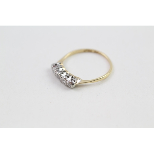 80 - 18ct gold & platinum vintage diamond ring (1.5g) Size  L