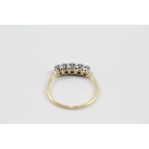 80 - 18ct gold & platinum vintage diamond ring (1.5g) Size  L