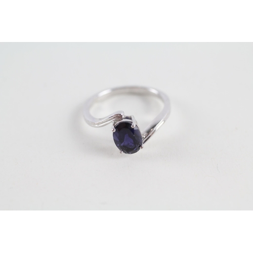 95 - 9ct gold iolite solitaire ring (as seen) (2.6g) Size  N 1/2