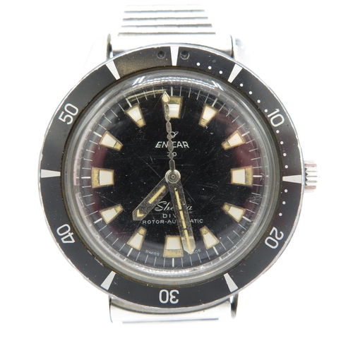 436 - Rare ENICAR SHERPA Dive gent's vintage diver's wristwatch automatic working bi-directional bezel scr... 