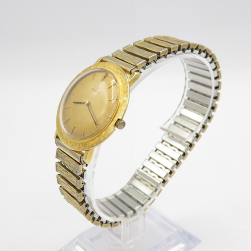 437 - OMEGA 18ct gold gent's vintage wristwatch head handwind working Omega cal/ 620/1jewels handwind move... 