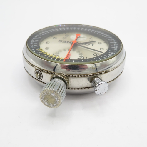 438 - Rare and unusual Longines Stopwatch vintage open face 1.10th split seconds chronograph handwind (pin... 