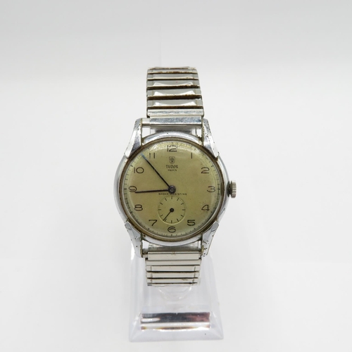 442 - TUDOR Omega by ROLEX gent's vintage wristwatch handwind working Tudor signed dial and case 17 jewel ... 