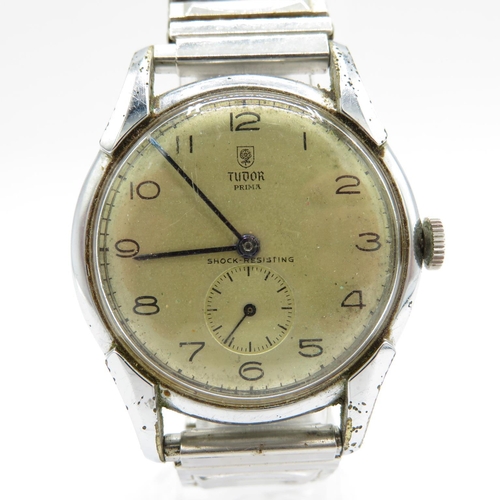 442 - TUDOR Omega by ROLEX gent's vintage wristwatch handwind working Tudor signed dial and case 17 jewel ... 