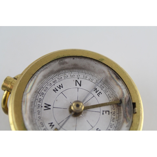 448 - J. D. SIDDALL Gents Antique Pocket Barometer & Compass Tested WORKING