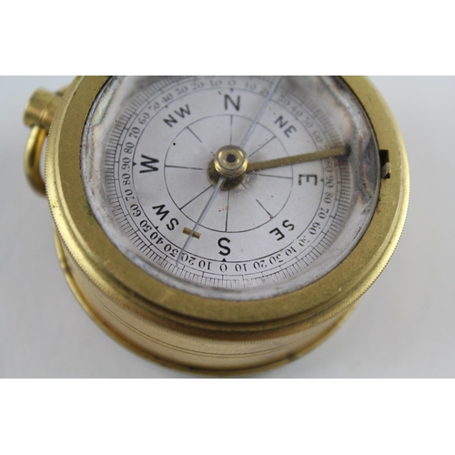 448 - J. D. SIDDALL Gents Antique Pocket Barometer & Compass Tested WORKING