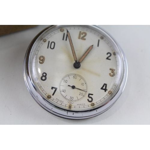 451 - G.S.T.P Gents WWII Military Issued Pocket Watch Hand-wind WORKING W/ Box