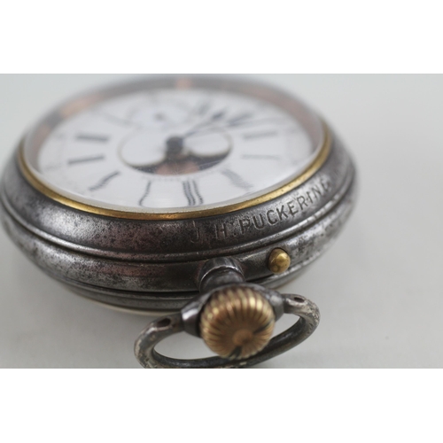 452 - RARE WW1 Interest Double Sided Moonphase Calendar Pocket Watch WORKING