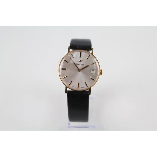 453 - ENICAR Gents Gold Plated WRISTWATCH Hand-wind WORKING