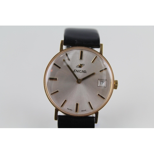 453 - ENICAR Gents Gold Plated WRISTWATCH Hand-wind WORKING