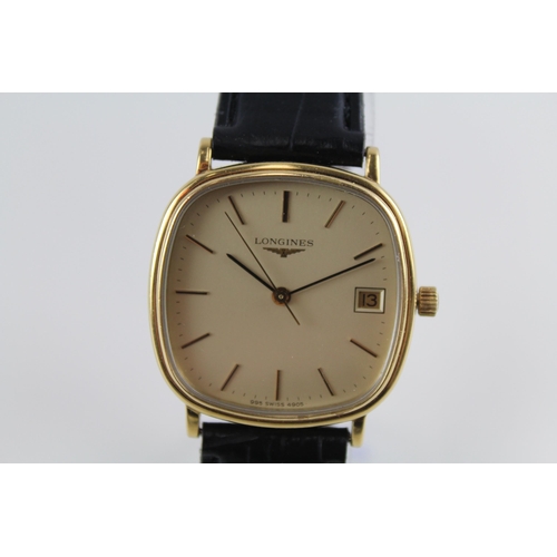 454 - LONGINES Gents Vintage Gold Tone TV Dial WRISTWATCH Hand-wind WORKING