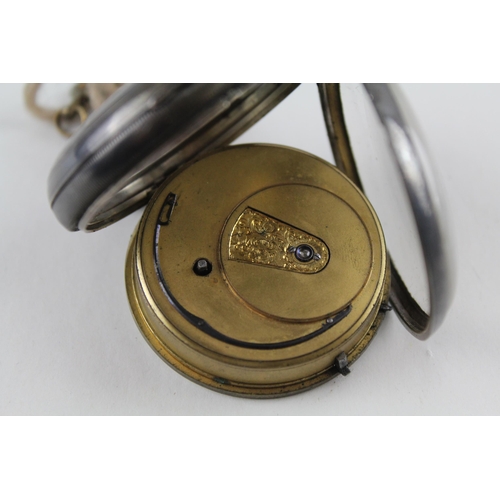 462 - Sterling Silver Cased Gents Antique Fusee POCKET WATCH Key-wind WORKING