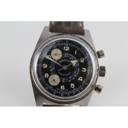 466 - EXACTIMA Gents Vintage Up Down Chronograph WRISTWATCH Hand-wind WORKING