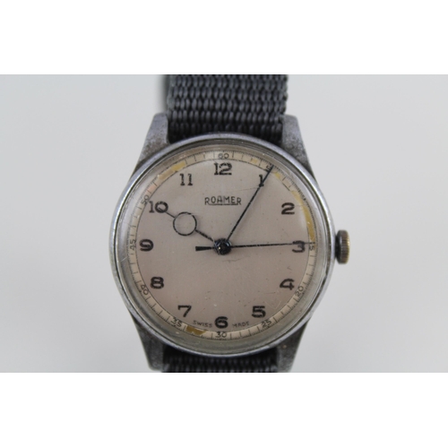 473 - ROAMER Gents Vintage Military Style WRISTWATCH Hand-wind WORKING