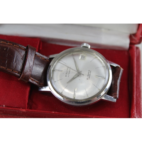 474 - BAUME Gents Vintage Dress Style WRISTWATCH Automatic WORKING Boxed