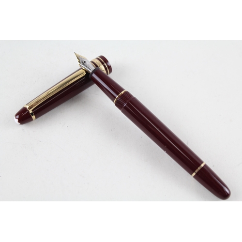 476 - MONTBLANC Meisterstuck Burgundy Fountain Pen w/ 14ct Gold Nib WRITING