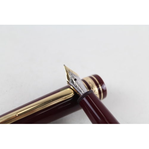 476 - MONTBLANC Meisterstuck Burgundy Fountain Pen w/ 14ct Gold Nib WRITING