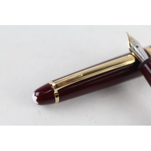 476 - MONTBLANC Meisterstuck Burgundy Fountain Pen w/ 14ct Gold Nib WRITING