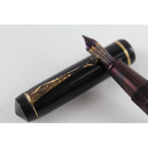 492 - Vintage CONWAY STEWART No.286 Black Fountain Pen w/ 14ct Gold Nib WRITING