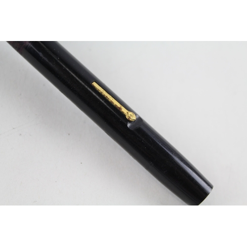 492 - Vintage CONWAY STEWART No.286 Black Fountain Pen w/ 14ct Gold Nib WRITING