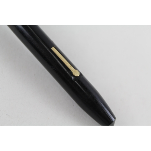 493 - Vintage CONWAY STEWART 84 Black Fountain Pen w/ 14ct Gold Nib WRITING