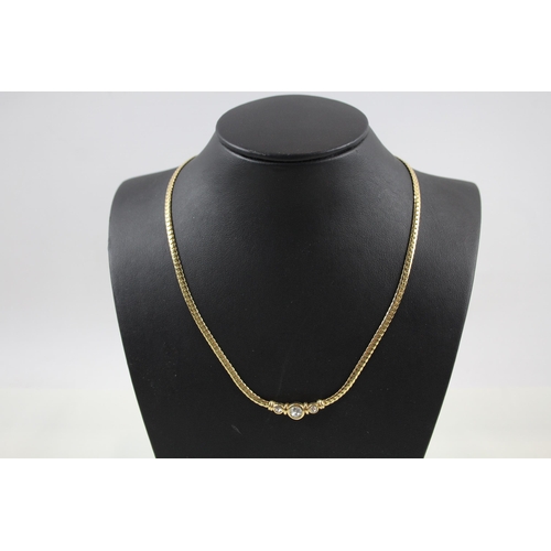 Gold tone stone set necklace by designer Grosse (10g)