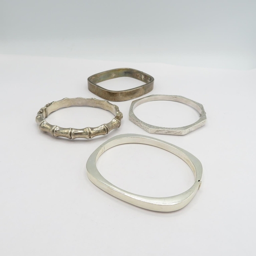 A selection of 4 silver hallmarked  bracelets 59g