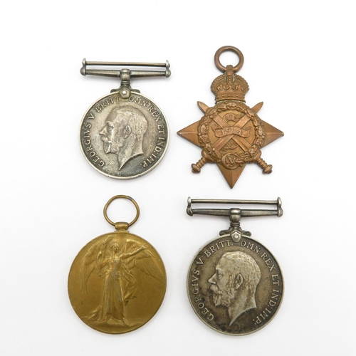 A trio of 1st World War medals with a 2nd silver medal to the same soldier (4 medals in total).  The trio is 7556 Lance Cpl F Bloomfield.  Essex Regiment.  Other medal Pte F Bloomfield of the 6064 Conn Rangers