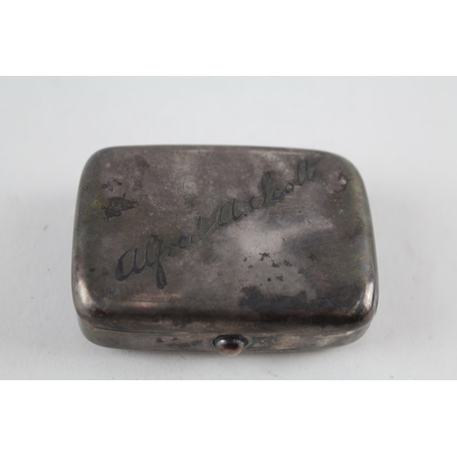 Antique Edwardian 1909 Birmingham Sterling Silver Snuff Box / Vesta Case (45g)