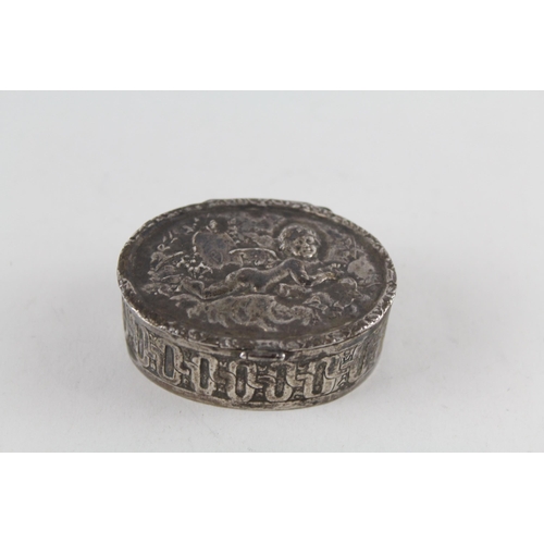 Edwardian 1902 Chester Sterling Silver Trinket / Snuff Box w/ Cherub Detail 56g