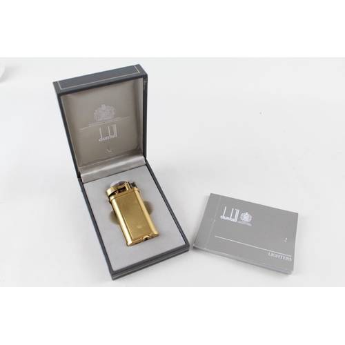 DUNHILL Unique Gold Plated Lift Arm Cigarette Lighter Original Box 59273