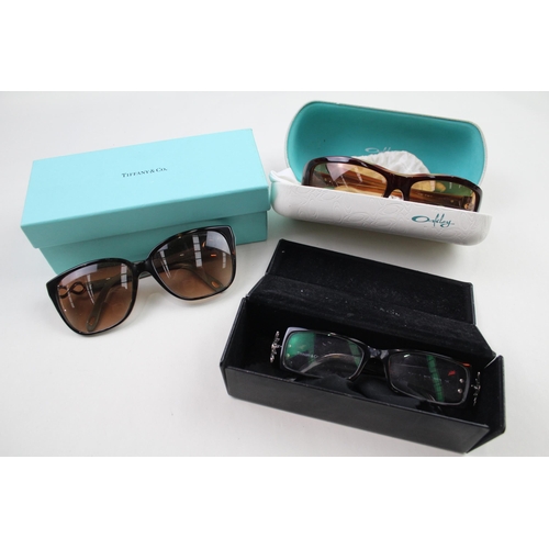 3 x Designer Sunglasses & Prescription Glasses Inc Tiffany & Co, Oakley, Case