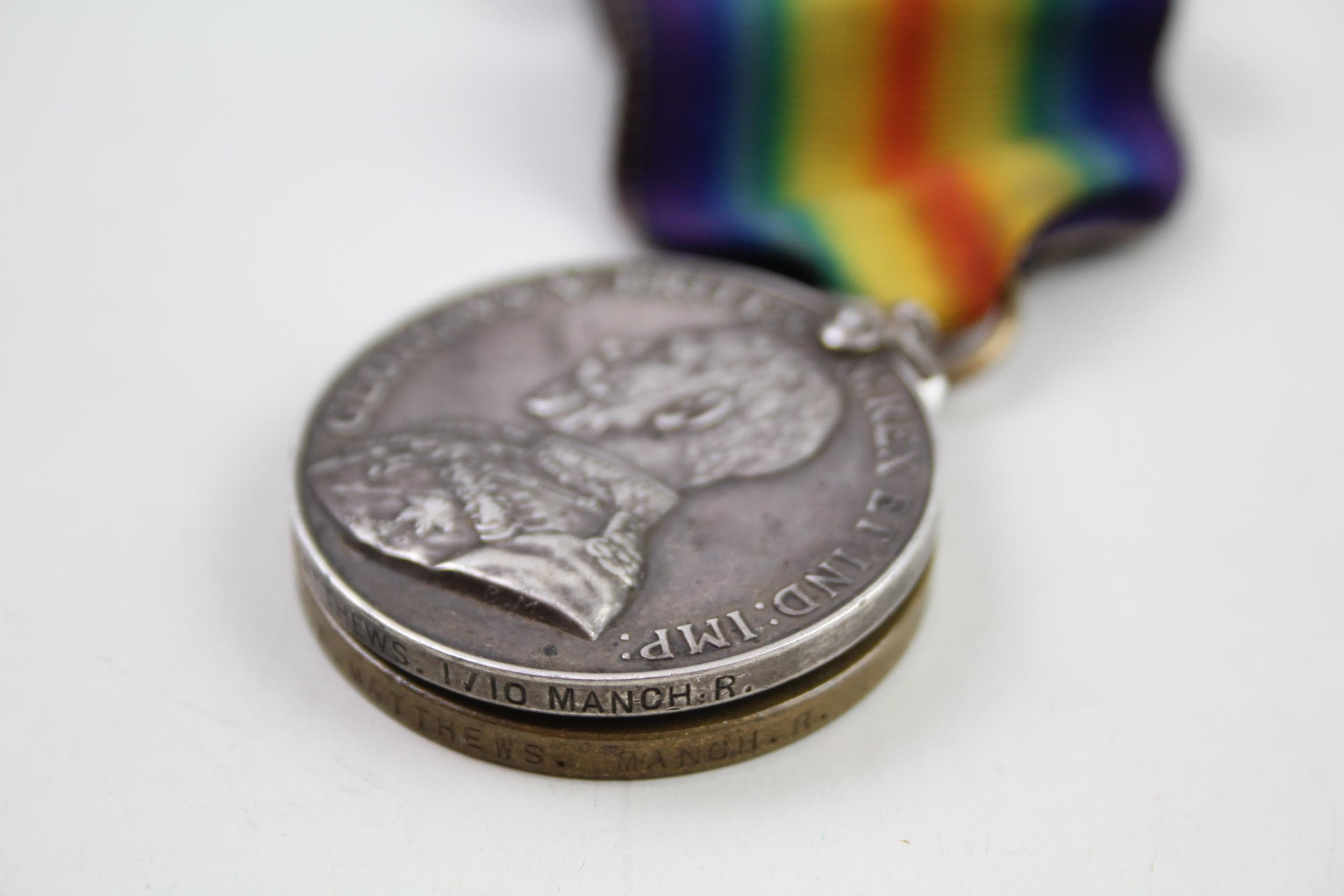 WW1 MM Military Medal & Victory Medal Named 376317 Pte F. Matthews