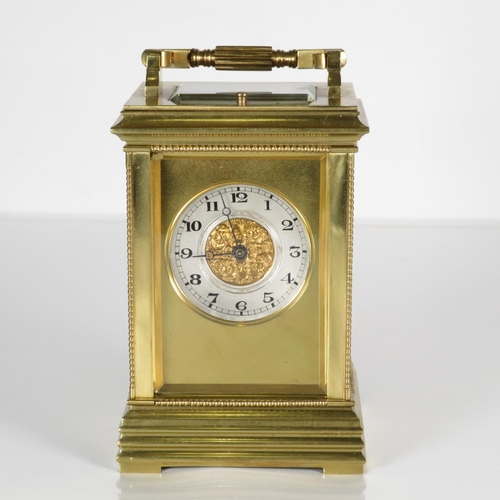 A large carriage clock 150mm  x 99mm  with full chiming mechanism.  Clock requires full service