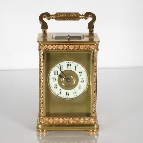 A large chiming carriage clock, clock requires full service 150mm x 100mm