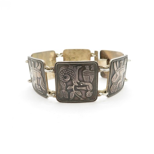 Silver panel bracelet by David Anderson (44g)