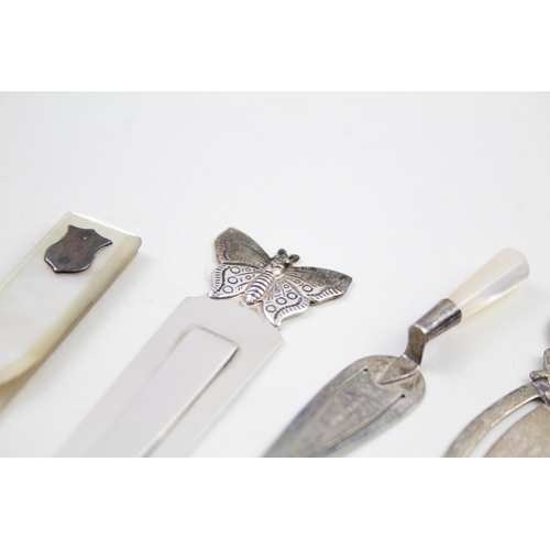 294 - 4 x Antique / Vintage Hallmarked .925 STERLING SILVER Bookmarks (32g)