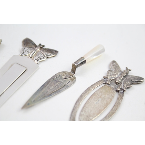 294 - 4 x Antique / Vintage Hallmarked .925 STERLING SILVER Bookmarks (32g)