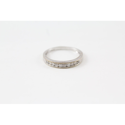 70 - 9ct white gold channel set diamond half eternity ring (1.8g) Size  N