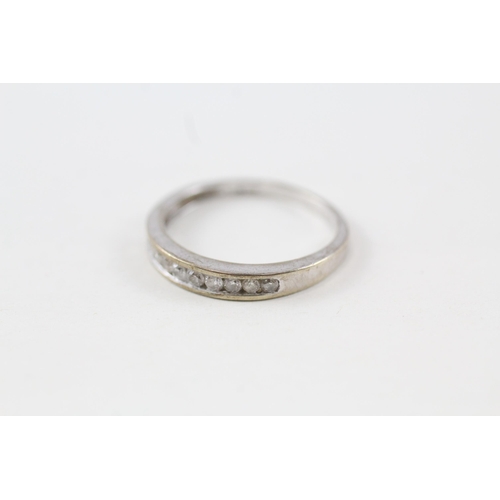 70 - 9ct white gold channel set diamond half eternity ring (1.8g) Size  N