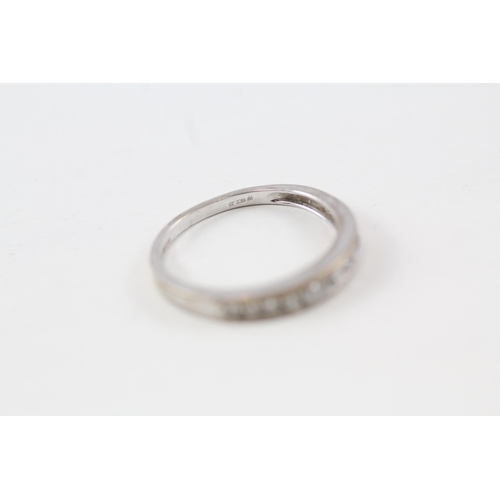 70 - 9ct white gold channel set diamond half eternity ring (1.8g) Size  N