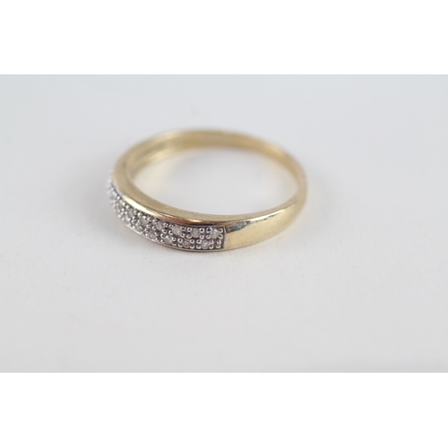 76 - 9ct gold diamond dress ring (2.1g) Size  P