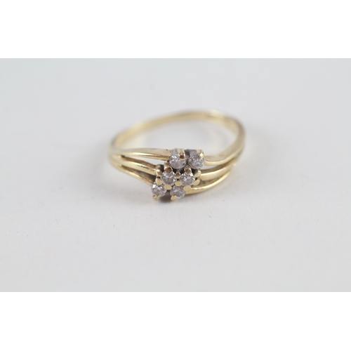 84 - 14ct gold diamond dress ring with split shank (2.2g) Size  K