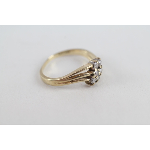 84 - 14ct gold diamond dress ring with split shank (2.2g) Size  K