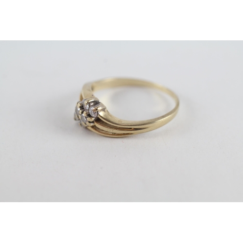 84 - 14ct gold diamond dress ring with split shank (2.2g) Size  K